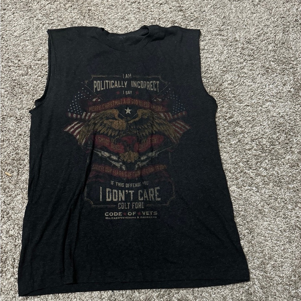 Cold ford Black Graphic Sleeveless T-Shirt